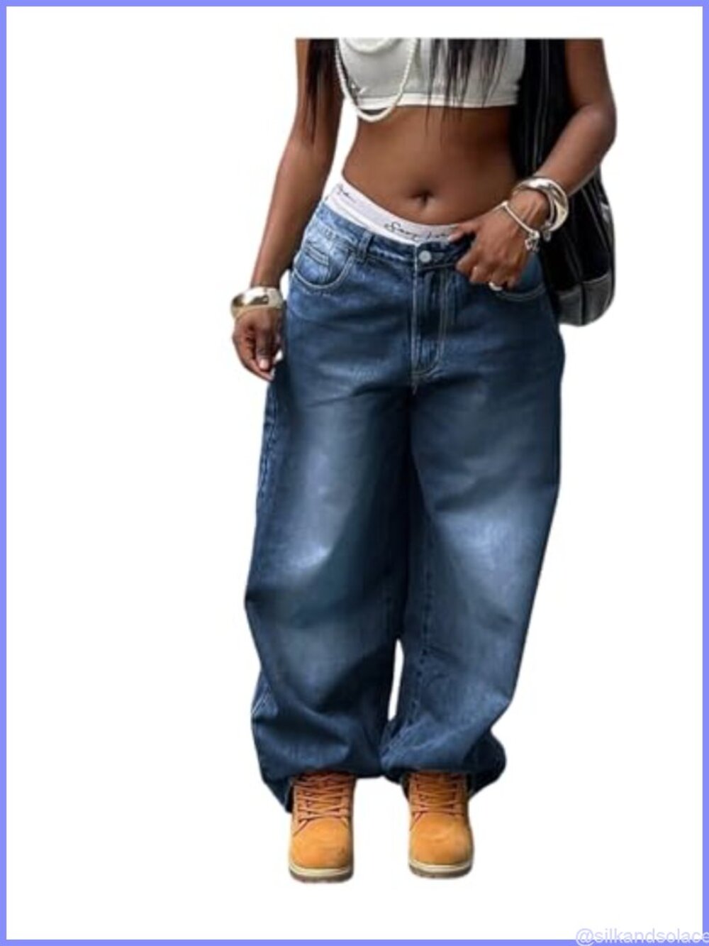 Women's Low Rise Baggy Wide Leg Boyfriend Jeans Y2k Streetwear